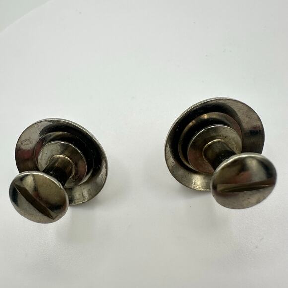 Vintage silver tone domed glass reverse painted intaglio horses cameos cufflinks - Picture 5 of 7